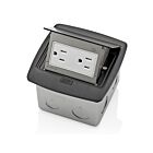 Leviton PFTR1-MB Boîte de sol escamotable avec prise inviolable 15A noire 