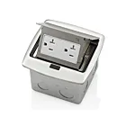 Leviton PFTR2-BN Boîte de sol escamotable avec prise inviolable 20 A, nickel brossé 