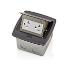 Leviton PFTR2-BZ Boîte de sol escamotable avec prise inviolable 20 A, bronze 