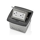 Leviton PFTR2-MB Boîte de sol escamotable avec prise inviolable 20 A, noire 