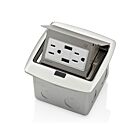 Leviton PFUS1-BN Boîte de sol escamotableAvec USB duplex 15A, nickel brossé