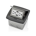 Leviton PFUS1-MB Boîte de sol escamotableAvec USB duplex 15A, noir
