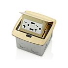 Leviton PFUS2-BR Boîte de sol escamotableAvec USB duplex 20A, laiton