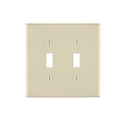Leviton PJ2-T Plaque d'interrupteur de taille moyenne en nylon à 2 gangs
