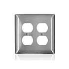 Leviton SSJ32-C40 Duplex de taille moyenne à 2 groupes en acier inoxydable