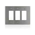 Leviton SO263 Plaque décorative surdimensionnée à 3 gangs en acier inoxydable