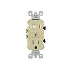 Leviton T5225-I Interrupteur/prise combo ivoire 