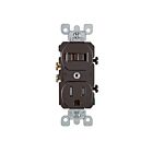 Leviton T5225 Interrupteur/prise combo marron 