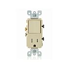 Leviton T5625-I Interrupteur/prise combo ivoire 