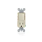 Leviton T5625-T Interrupteur/prise combiné amande claire 