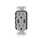 Leviton T5632-GY Chargeur USB à prise inviolable 15A 