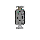 Leviton T5833-HGG Chargeur duplex gris 20A125V d'Usb de prise A-C de catégorie d'hôpital de combinaison 