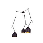 Suspendu LED Access Lighting Pizzazz 24880LEDDLP-BL-GLD 30W 3 Lumières noir et or