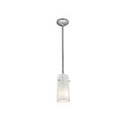 Suspendu Access Lighting Glass`n Glass Cylinder 28033-1R-BS-CLOP 100W acier brossé