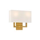 Applique murale LED Access Lighting Mid Town 64062LEDDLP-ABB-WH 17W 2 Lumières laiton brossé antique