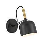 Lampe de lecture LED Access Lighting Ponti 72018LEDD-BWA 7W Noir avec laiton brossé antique