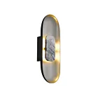 Alteck Lighting AW0042-3CCT-W-BK/BA 24W Aluminium brossé LED Applique murale d'extérieur