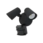 American Lighting FL2-3CCT-BK 20W Noir Lumière de sécurité avec détecteur de mouvement CCT Sélectionnable