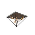 Plafonnier Artcraft Artistry AC11113 60W 3-lumières noir mat et laiton satiné