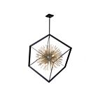 Lustre Artcraft Sunburst AC11441 60W 12-lumières noir mat et laiton satiné