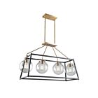 Suspendu Artcraft Bridgetown AC11604VB 100W 4-lumières noir et laiton 