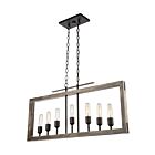 Suspendu Artcraft Gatehouse AC11657BN 100W 7-lumières nickel brossé, pin foncé