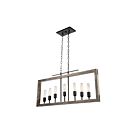 Suspendu Artcraft Gatehouse AC11657BN 100W 7-lumières nickel brossé, pin foncé