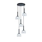 Artcraft Kali AC11955BK 5-Lumières Noir Suspend à cordon