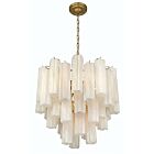Artcraft AC12100WH Sophia 11-lumières 440W Laiton et verre blanc nuancé Lustre