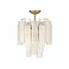 Artcraft AC12103WH Sophia 5-lumières 200W Laiton et verre blanc nuancé Semi Plafonnier Encastré