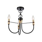 Artcraft AC12223BB Foundry 3-lumières 180W Noir et laiton Semi Plafonnier Encastré