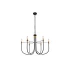 Artcraft AC12226BB Foundry 6-lumières 360W Noir et laiton Lustre