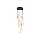 Artcraft AC12285BK Nightfall 15-lumières 600W Noir et laiton brossé Suspendu