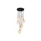 Artcraft AC12287BK Nightfall 7-lumières 280W Noir et laiton brossé Suspendu
