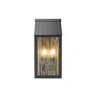 Artcraft AC8057BK Point 2-lumières 120W Noir et laiton Applique Murale Extérieur
