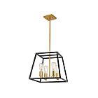 Lustre carré Carter Artika CAR15-WT blanc et or