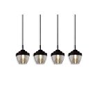 Suspendus sur tige Bazz p17224bk Vesta 4-lumières Noir 14w