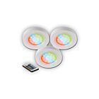 Paquet 3 rondelles blanches à LED Bazz 6W RGB U00073RG