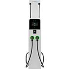 Breez EV BEV-L2-P80D-25-CM-P Chargeur double 80 A, jeu de câbles 18' 80 A, cellulaire 4G, Pos, montage sur socle, gestion des câbles