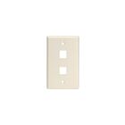 Leviton 41080-2TL Plaque murale d'extension lumineuse à 2 ports, amande