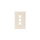 Leviton 41080-3TP Plaque murale à 3 ports et 1 groupe, amande claire