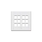 Leviton 42080-12W Plaque murale Quickport blanche 12 points