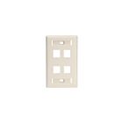 Leviton 42080-4TL Plaque murale d'extension à 4 ports, lumière d'identification, amande