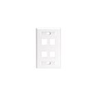 Leviton 42080-4WL Plaque murale blanche d'identification d'extension 4 ports