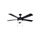 Ventilateur de plafond LED PRESTON III 52" Canarm CF52PR35BK 19W 5-lames noir mat