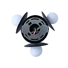 Canarm ICH1209A03BK9 3-Lumières 120W Noir mat Lustre