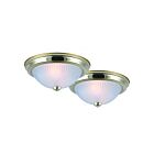 Plafonnier monté en surface paquet de 2 Canarm IFM21103T 1-lumière 75W laiton poli