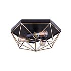 Encastré Canarm IFM676A15BKG Greer 3-lumières 180w Noir mat et or