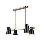 Canarm Harken IPL1145A04BKG 4-Lumières Noir mat et or Luminaire Suspendu