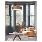 Canarm Dexter IPL318A03BKW16 3-Lumières Noir mat et faux bois Luminaire Suspendu